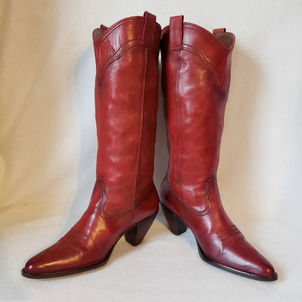 Vintage Red Heeled Boots - Picture 9 of 15
